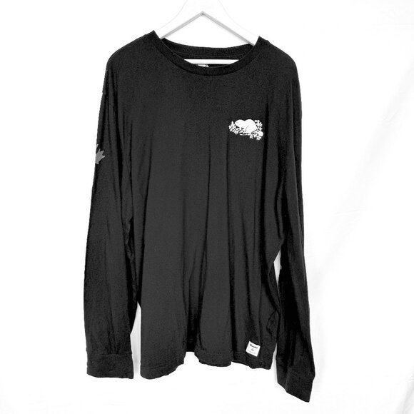 Roots Black Long Sleeve Reflective Logo Shirt - Picture 1 of 6